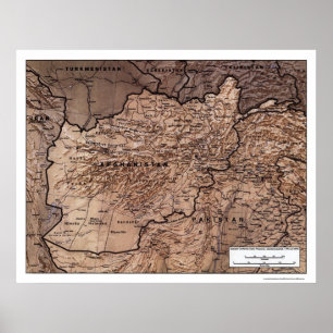 Póster Afeganistão detalhou o mapa 1999