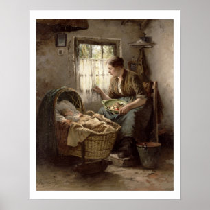 Póster Afeição maternal (óleo em canvas)