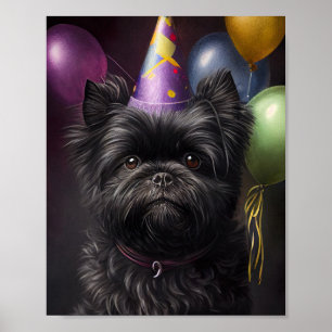 Poster Affenpinscher Cachorro Balões de Nascimento