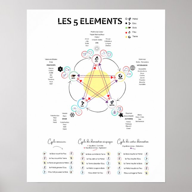 Poster Affiche 5 movimento Médecine Chinoise (Frente)