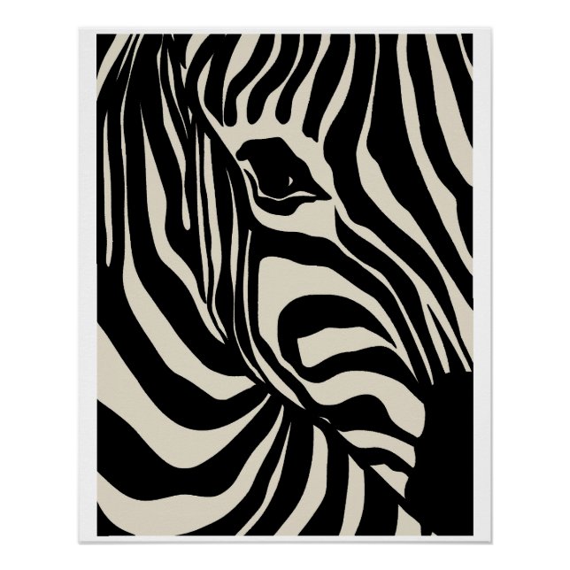 Póster Affiche abstraite & graphique Fluid Zebra Stripes  (Frente)