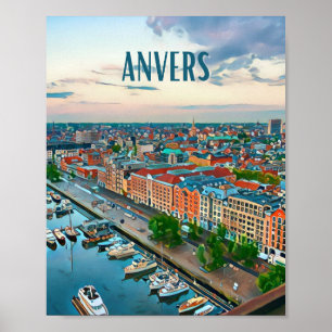Poster Affiche Anvers Belgique Photo Vintage