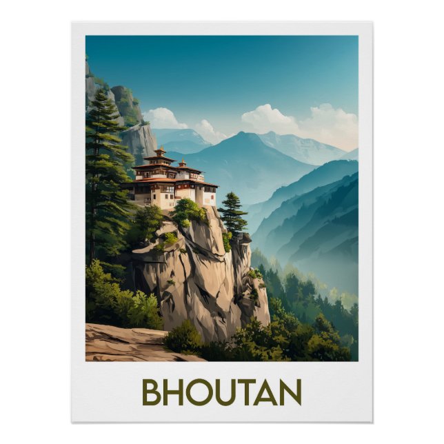 Póster Affiche Bhoutan (Frente)