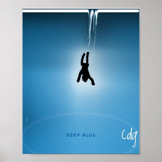 Poster Affiche Bleu Profond