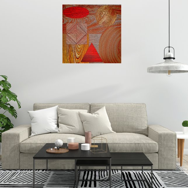 Poster Affiche Bois - formes géométriques texturées (Criador carregado)