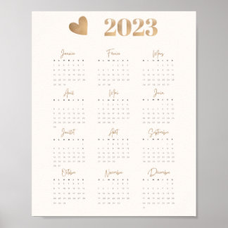Poster Affiche Calendrier 2023 COEUR Versão Française