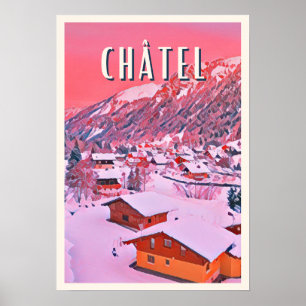 Poster Affiche Châtel Station de ski