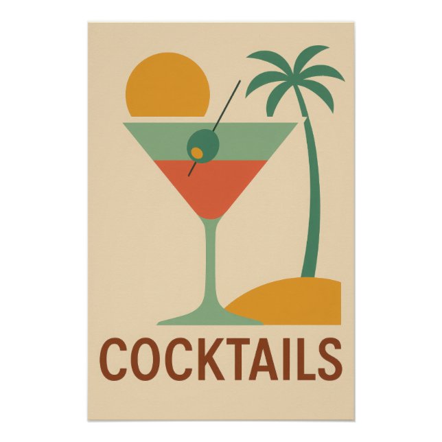 Póster Affiche Cocktails - Minimal (Frente)