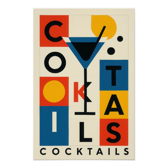 Póster Affiche Cocktails - Style structuré (Frente)