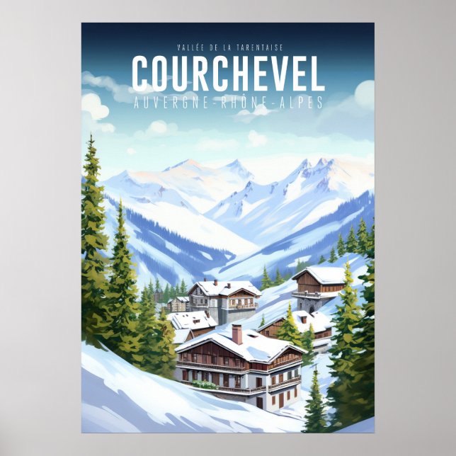 Poster Affiche Courchevel - France - Auvergne-Rhône-Alpes (Frente)