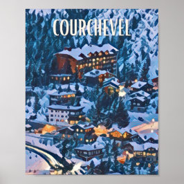 Poster Affiche Courchevel Station de ski