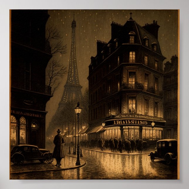 Poster Affiche Dessin Paris ancien  (Frente)