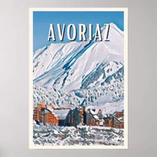 Poster Affiche Estação Avoriaz de ski