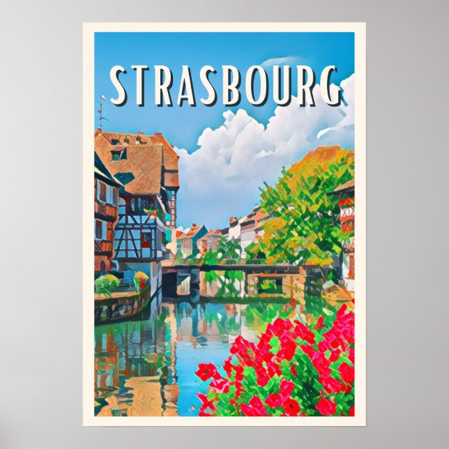 Poster Affiche Estrasburgo Photo Vintage (Frente)