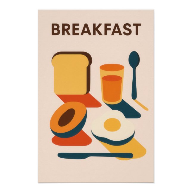 Póster Affiche Everyday Icons : BREAKFAST (Frente)