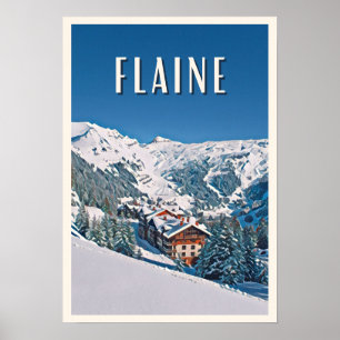 Poster Affiche Flaine Station de ski