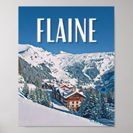 Poster Affiche Flaine Station de ski