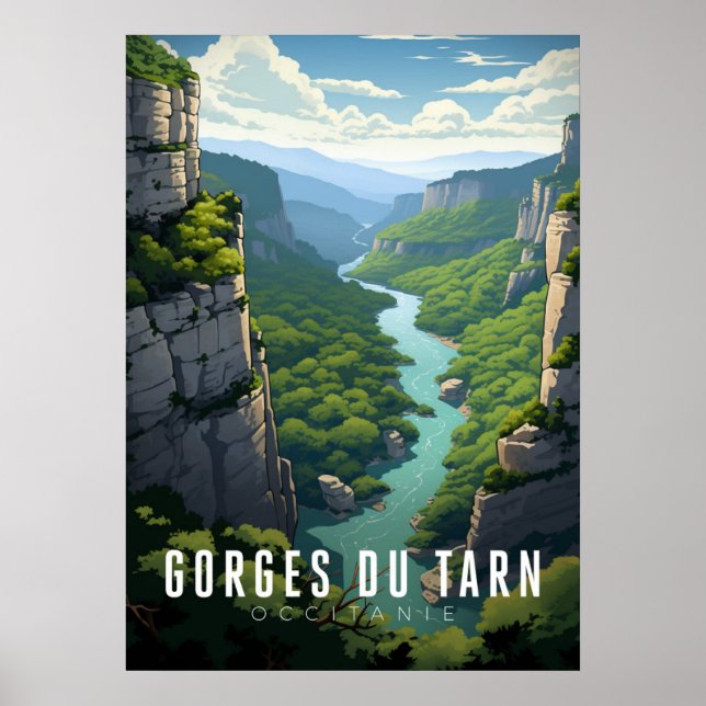 Poster Affiche Gorges du Tarn - France - illustration (Frente)