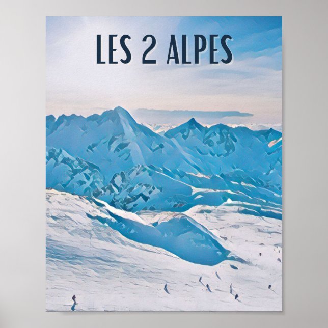 Poster Affiche Les 2 Alpes Station de ski (Frente)