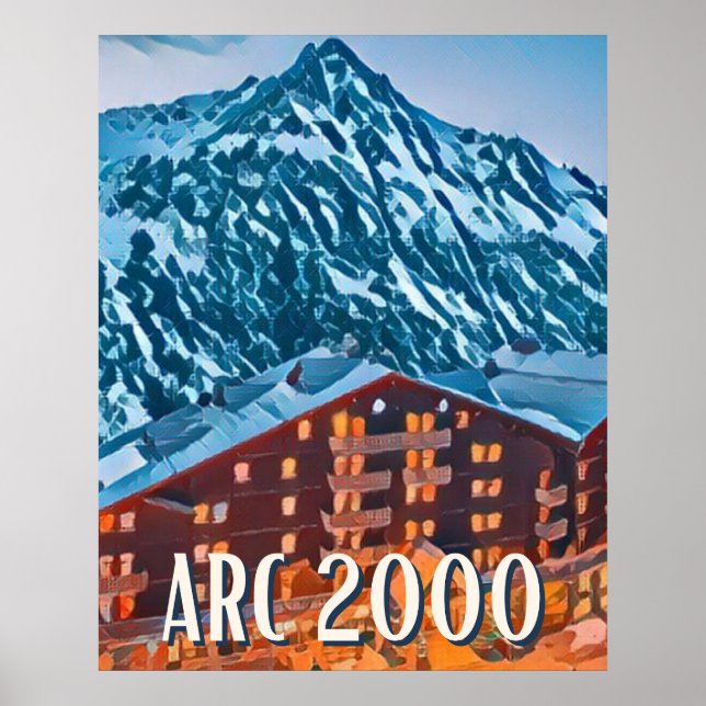 Poster Affiche Les Arcs 2000 Station de ski (Frente)