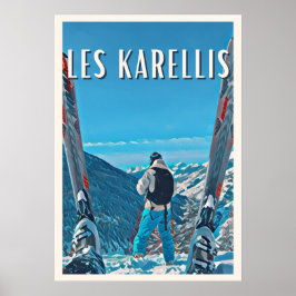 Poster Affiche Les Karellis Station de ski