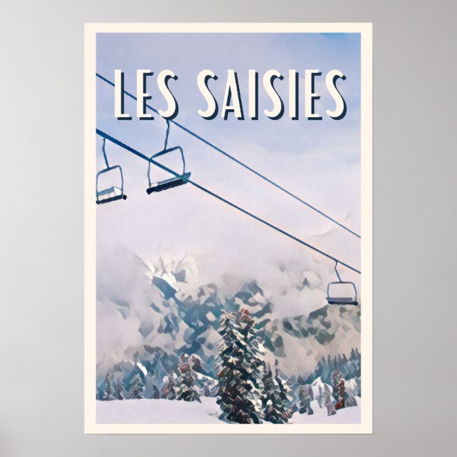 Poster Affiche Les Saisies Station de ski (Frente)