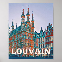 Poster Affiche Louvain Belgique Photo Vintage