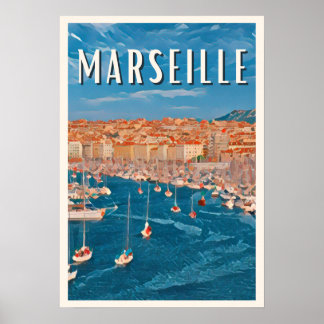 Poster Affiche Marseille Photo Vintage