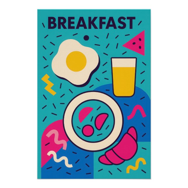 Póster Affiche Memphis Pop : BREAKFAST (Frente)
