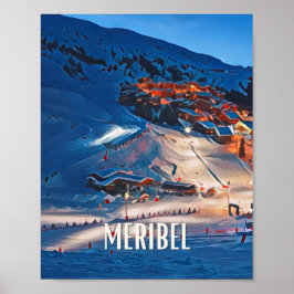 Poster Affiche Méribel Station de ski
