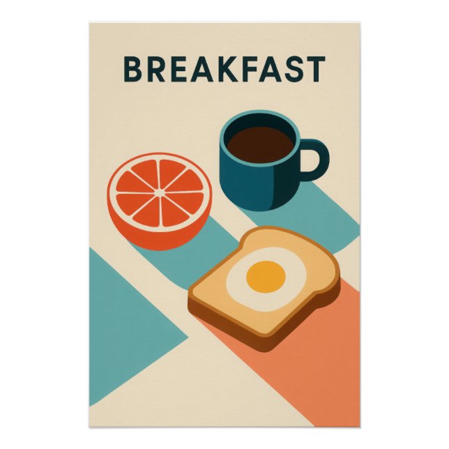 Póster Affiche minimaliste : BREAKFAST (Frente)