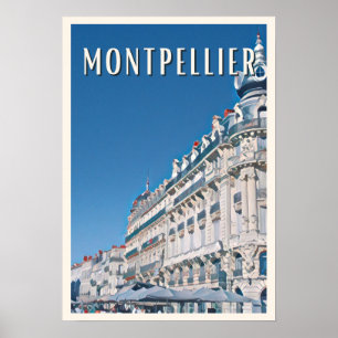 Poster Affiche Montpellier Photo Vintage