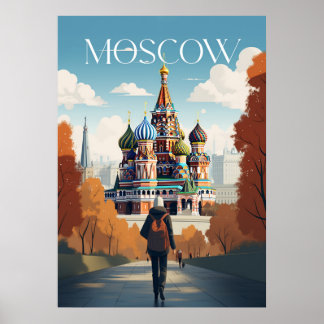 Poster Affiche - Moscow - Russia -Saint Basil's Cathedral