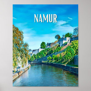 Poster Affiche Namur Belgique Photo Vintage