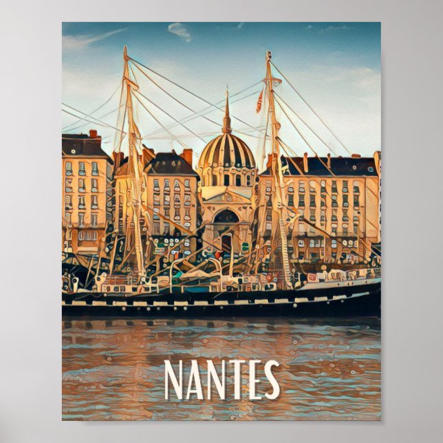Poster Affiche Nantes Photo Vintage (Frente)