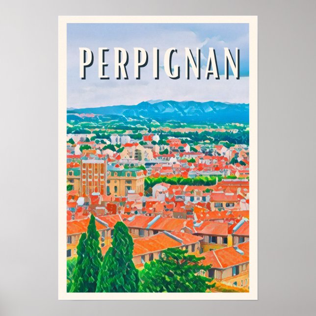 Poster Affiche Perpignan Photo Vintage (Frente)