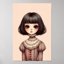 Poster Affiche portrait de jeune fille