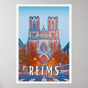 Poster Affiche Reims Photo Vintage