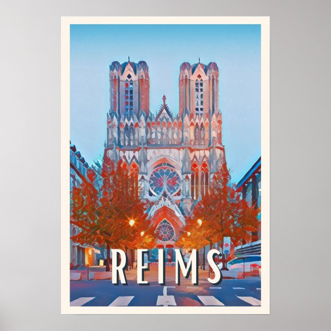 Poster Affiche Reims Photo Vintage (Frente)