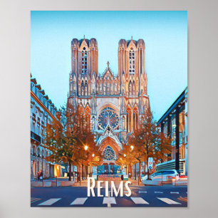 Poster Affiche Reims Photo Vintage