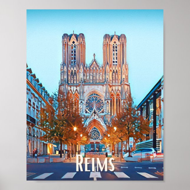 Poster Affiche Reims Photo Vintage (Frente)