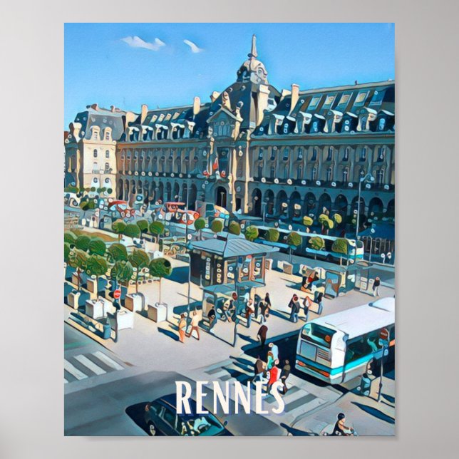 Poster Affiche Rennes Photo Vintage (Frente)