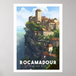 Poster Affiche Rocamadour - França - Departamento do Lote