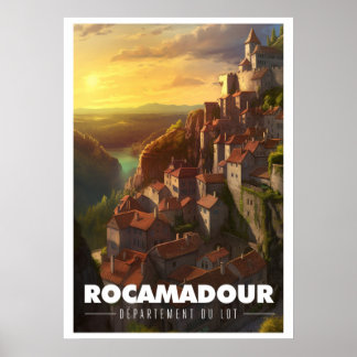 Poster Affiche Rocamadour - França - Département du Lot -