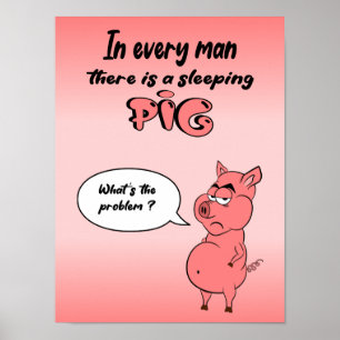 Poster Affiche Ronchon le cochon