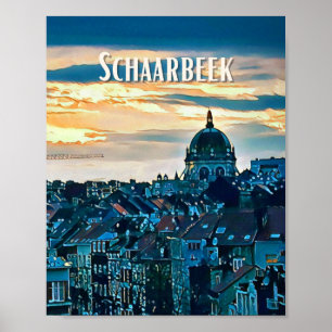 Poster Affiche Schaerbeek Belgique Photo Vintage