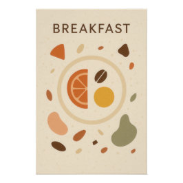 Póster Affiche Terrazzo Chic : BREAKFAST