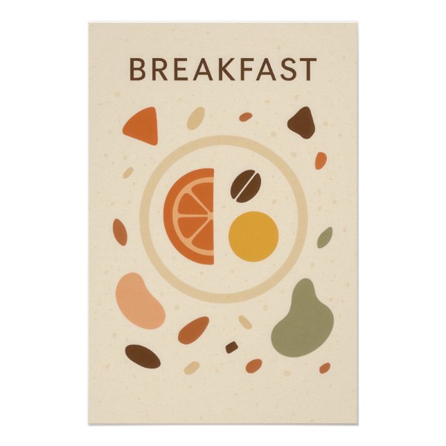 Póster Affiche Terrazzo Chic : BREAKFAST (Frente)