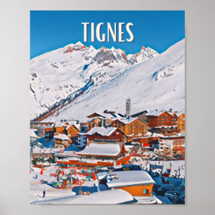 Poster Affiche Tignes Station de ski