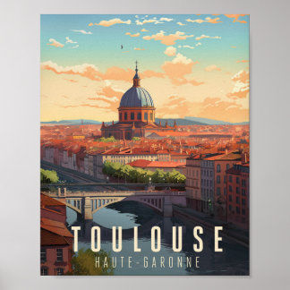 Poster Affiche Toulouse - France - illustration